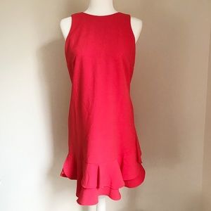 NWOT Cynthia Rowley Sleeveless Flounce Coral Dress